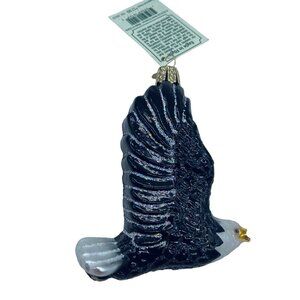 Old World Christmas Glass Eagle In Flight Ornament 2016 Edition Handcrafted FLAW